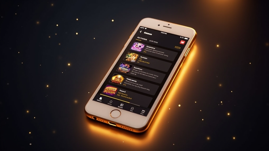 Casino app interface on a phone with smooth mobile navigation features