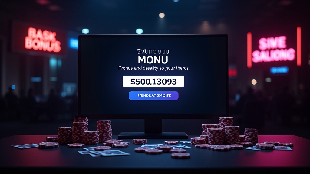 Casino lobby with promo code screen and bonus banners