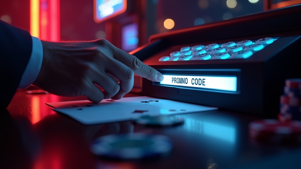 Player entering a promo code in a casino cashier form