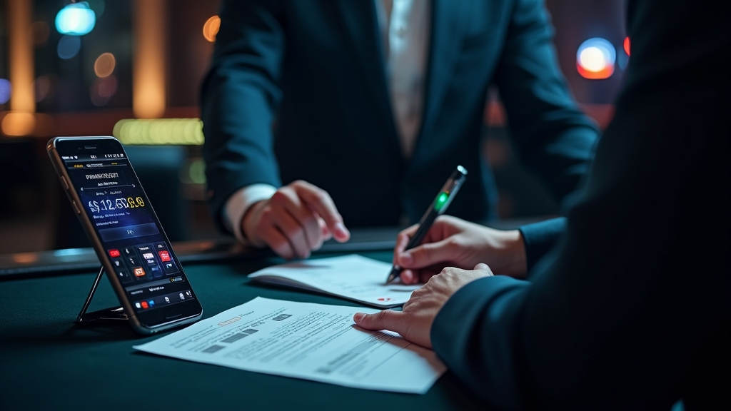 Player reviewing withdrawal request and identity checks at a casino cashier